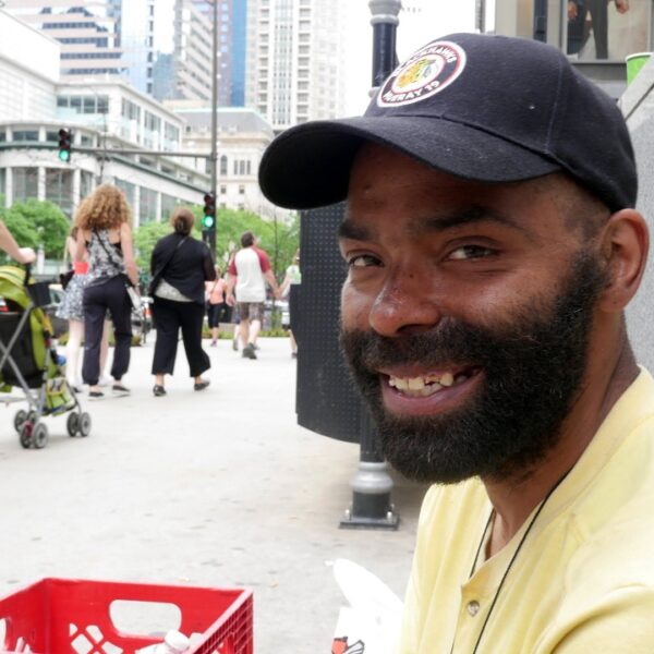 Greg is homeless in Chicago and has over a year sober
