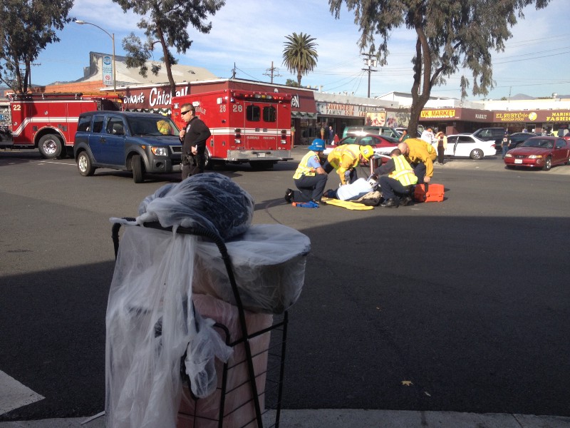 homeless woman hit by car