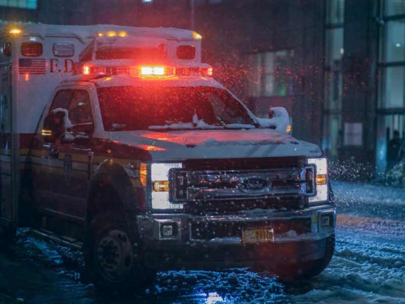 ambulance with emergency lights